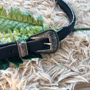 Lucky Brand Southwestern Black & Silver Belt (M)